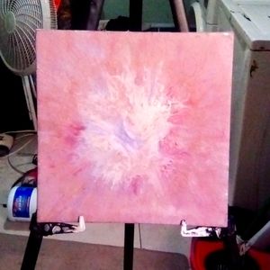 10" x 10" pour painting by Brandi